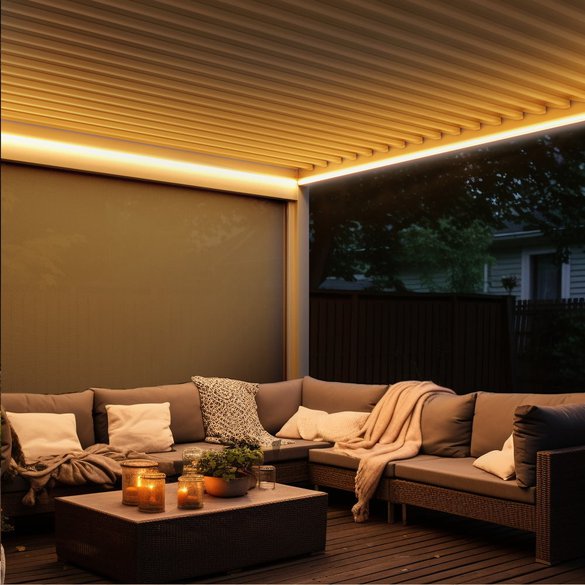 Pergola led z roletą screen