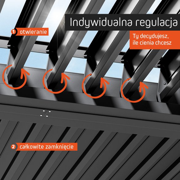 Pergola aluminiowa z dachem lamelowym