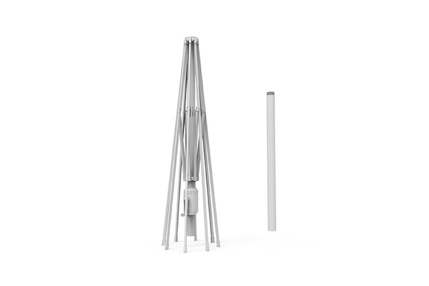 Mât en aluminium pour parasol droit Interpara, 3x3 m