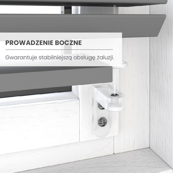 Żaluzje drewniane - prowadzenie boczne