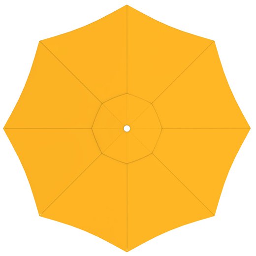 Toile de parasol ronde 3,5 m, Interpara, Jaune