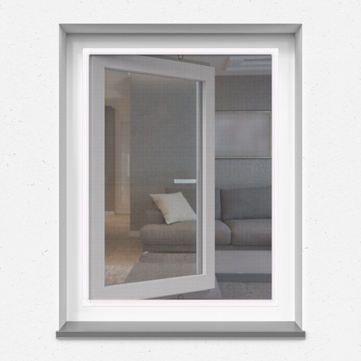Moustiquaire cadre fixe pour fenêtre, Prête-à-poser, Blanc, 100x150 cm