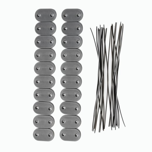 Kit de fixation pour canisses en PVC, Gris