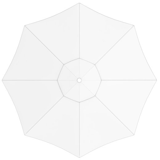 Toile de parasol ronde 3,5 m, Interpara, Blanc