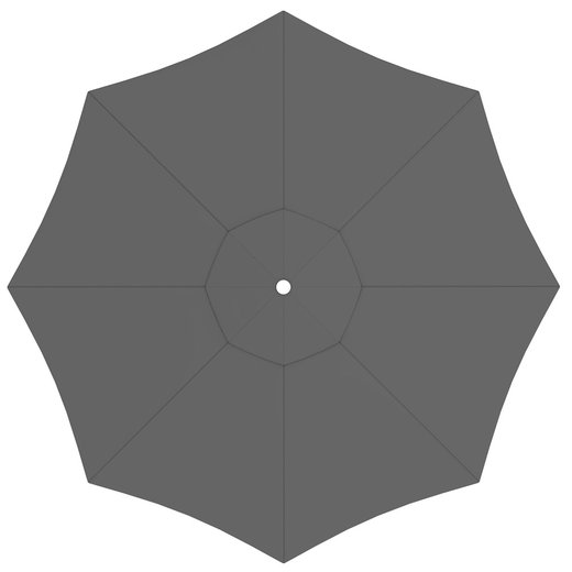 Toile de parasol ronde 3,5 m, Interpara, Gris