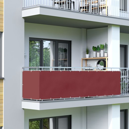 Brise-vue pour balcon, tissu imperméable, Bordeaux