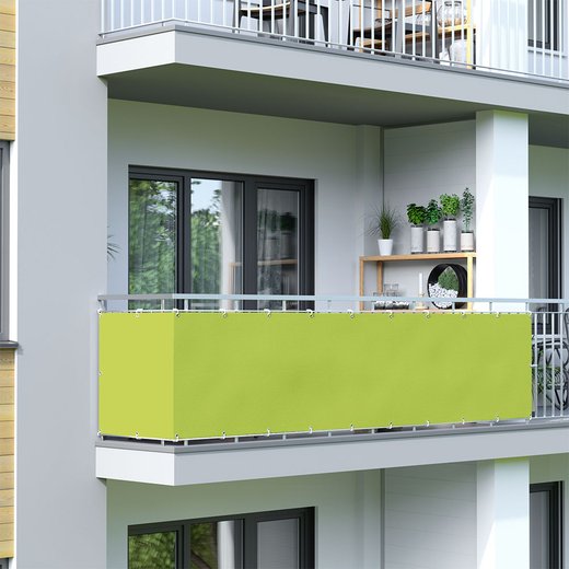 Brise-vue pour balcon, tissu imperméable, Vert clair