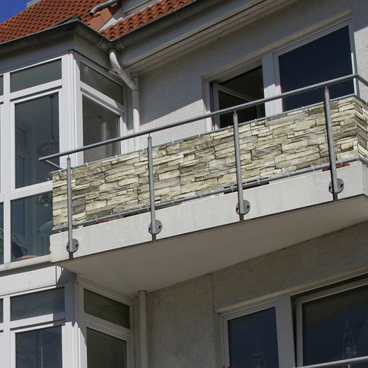 Brise-vue pour balcon, tissu imperméable, Motif de pierre