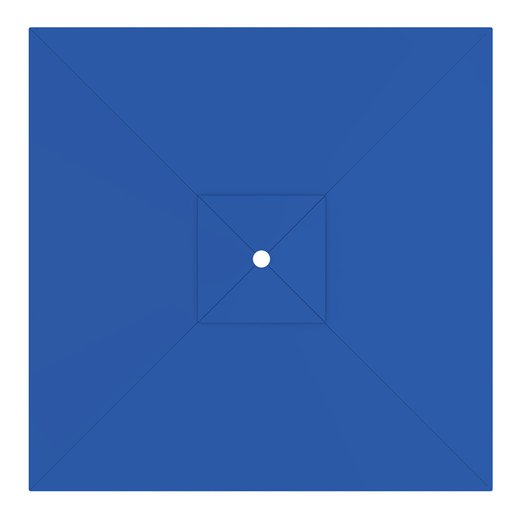 Toile de parasol carrée 3x3 m, Interpara, Bleu