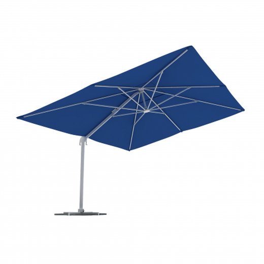 Parasol déporté rectangulaire, 4x3 m, Bleu