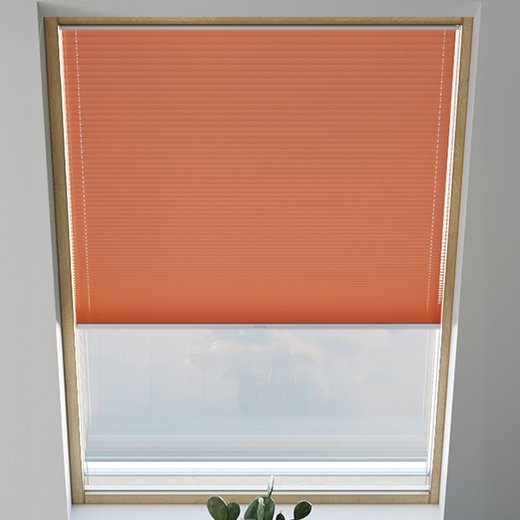 Store plissé pour fenêtre de toit, thermo-isolant, sur mesure, Concerto Orange brique