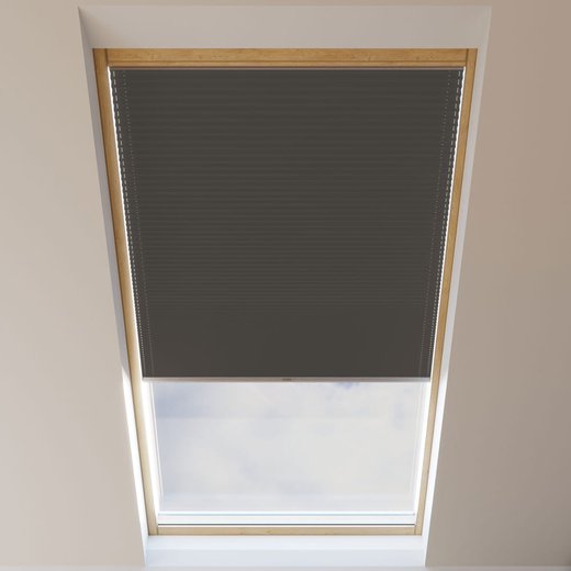 Store plissé pour fenêtre de toit, occultant, sur mesure, Tempo Chocolat noir