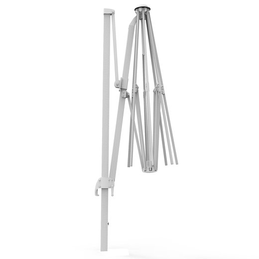 Mât en aluminium pour parasol déporté rond Parapenda, 3,5 m, Blanc