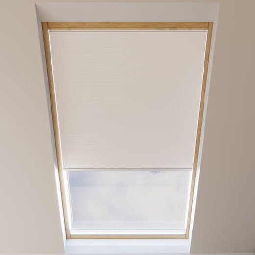 Store plissé pour fenêtre de toit, nid d'abeille, sur mesure, Piano Blanc