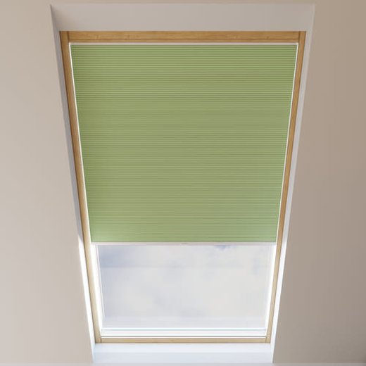 Store plissé pour fenêtre de toit, nid d'abeille, sur mesure, Piano Vert olive