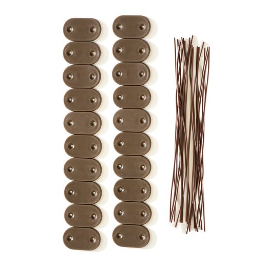 Kit de fixation pour canisses en PVC, Brun