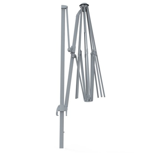 Stelaż aluminiowy do prostokątnego parasola na wysięgniku 4x3 m, Srebrny