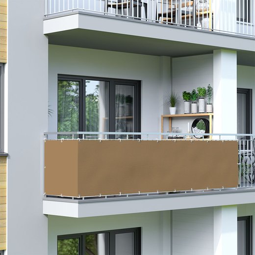 Osłona balkonowa, wodoodporna, Brązowy
