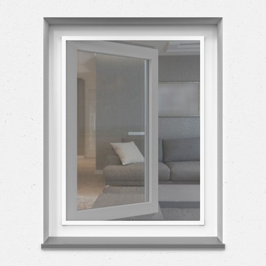 Moskitiera ramkowa na okno, Biała, 80 x 150 cm