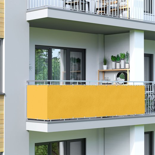 Osłona balkonowa, z oddychającej tkaniny, Żółty